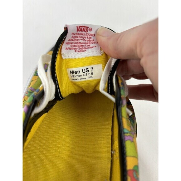 Vans Yellow Submarine The Beatles Sneakers Yellow Womens 8.5 Mens 7 - Picture 9 of 11